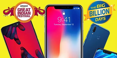 அமேசான், ஃப்ளிப்கார்டில் தீபாவளி ஆஃபர்..!  ரூ.6,500முதல் அசத்தலான ஸ்மார்ட்போன்கள்.!