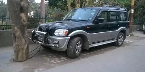 மரத்தில் கட்டப்பட்ட ஸ்கார்பியோ கார்: கருத்து தெரிவித்த மஹிந்திரா குழும தலைவர்.!