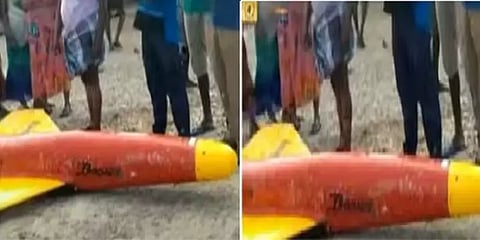 திருவள்ளூரில் இரண்டாவது முறையாக கரை ஒதுங்கிய ஆளில்லா விமானம் - போலீசார் விசாரணை