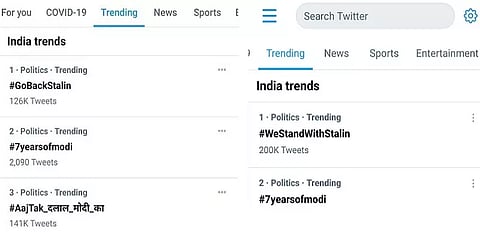 ட்விட்டரில் ஹேஷ்டேக் மோதல் -  ட்ரெண்டிங்கில் 'We stand with Stalin'