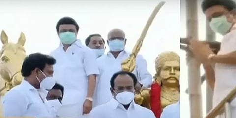 மதுரையிலுள்ள தேவர்  - மருது சகோதரர் சிலைகளுக்கு முதல்வர் மு.க.ஸ்டாலின் மரியாதை