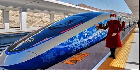 சீனா: குளிர்கால ஒலிம்பிக் தொடரை முன்னிட்டு ஓட்டுநர் இல்லாத புல்லட் ரயில் அறிமுகம் 