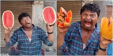 பழ வியாபாரியின் வேடிக்கையான வியாபார உத்தி.. விழுந்து விழுந்து சிரிக்கும் இணையவாசிகள்!