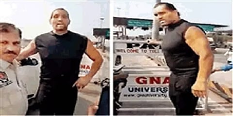 சுங்கச்சாவடி ஊழியர்களை அடிக்கப் பாய்ந்த WWE வீரர் கிரேட் காளி