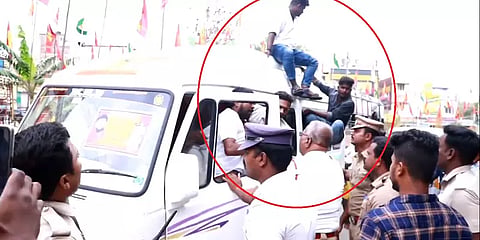 தேவர் குரு பூஜை: வேன் மீது ஏறி பயணம்... போலீசாரை தகாத வார்த்தைகளால் திட்டியவர்கள் கைது!