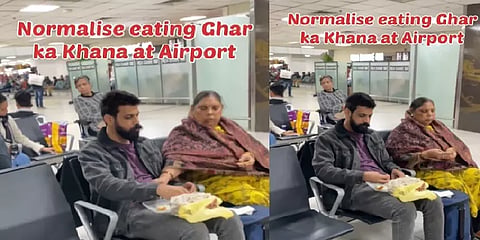 ”வீட்டு சாப்பாடு சாப்பிட்டா என்னவாம்..” - airport-ல் அம்மாவுடன் ஆலு பராத்தா உண்ட இளைஞர்!