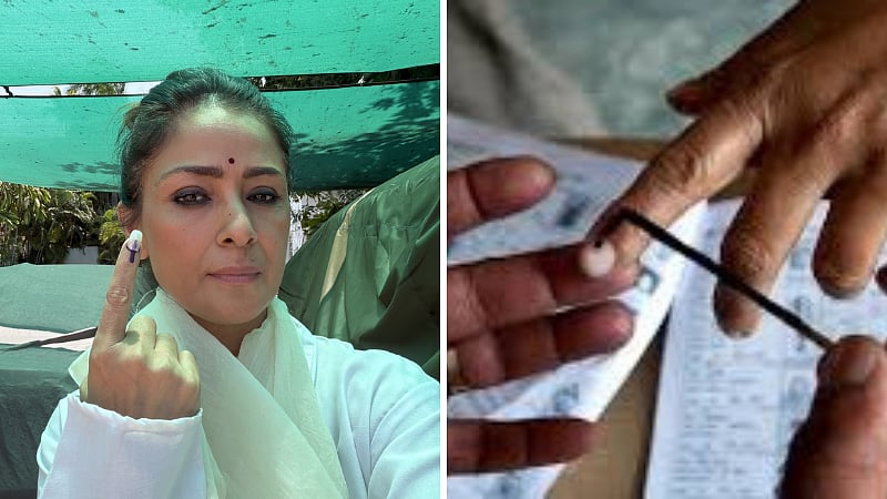 Actress Simran, who voted today, says this is not a movie shoot