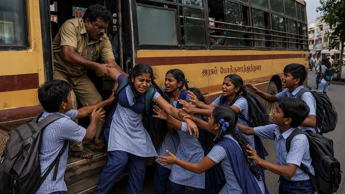 புதுக்கோட்டை| அரசுப் பேருந்தில் அதிர்ச்சி சம்பவம்! பழங்குடியின மாணவிகளை தள்ளிவிட்ட நடத்துநர்?