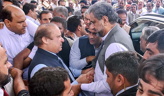 تصویر۔ نواز شریف اور شاہد خاقان عباسی