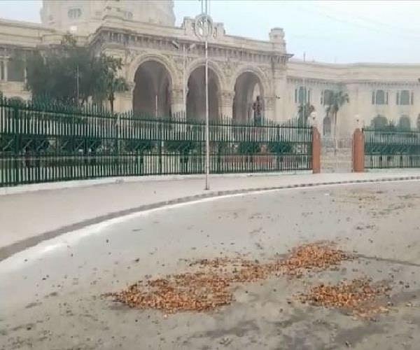 ناراض آلو کسانوں نے یو پی اسمبلی کے باہر آلو کی بارش کی، انتظامیہ بے خبر