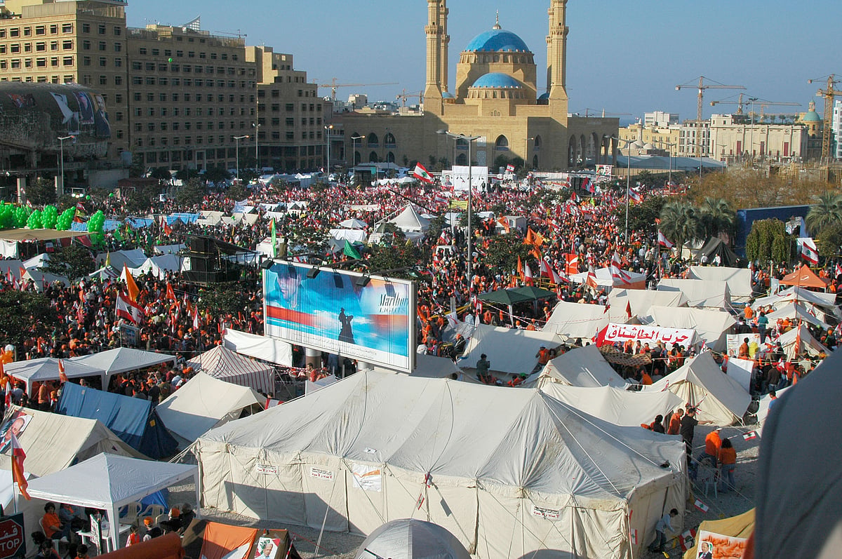 لبنان میں حکومت مخالف ریلی میں 5000 لوگوں کا مظاہرہ