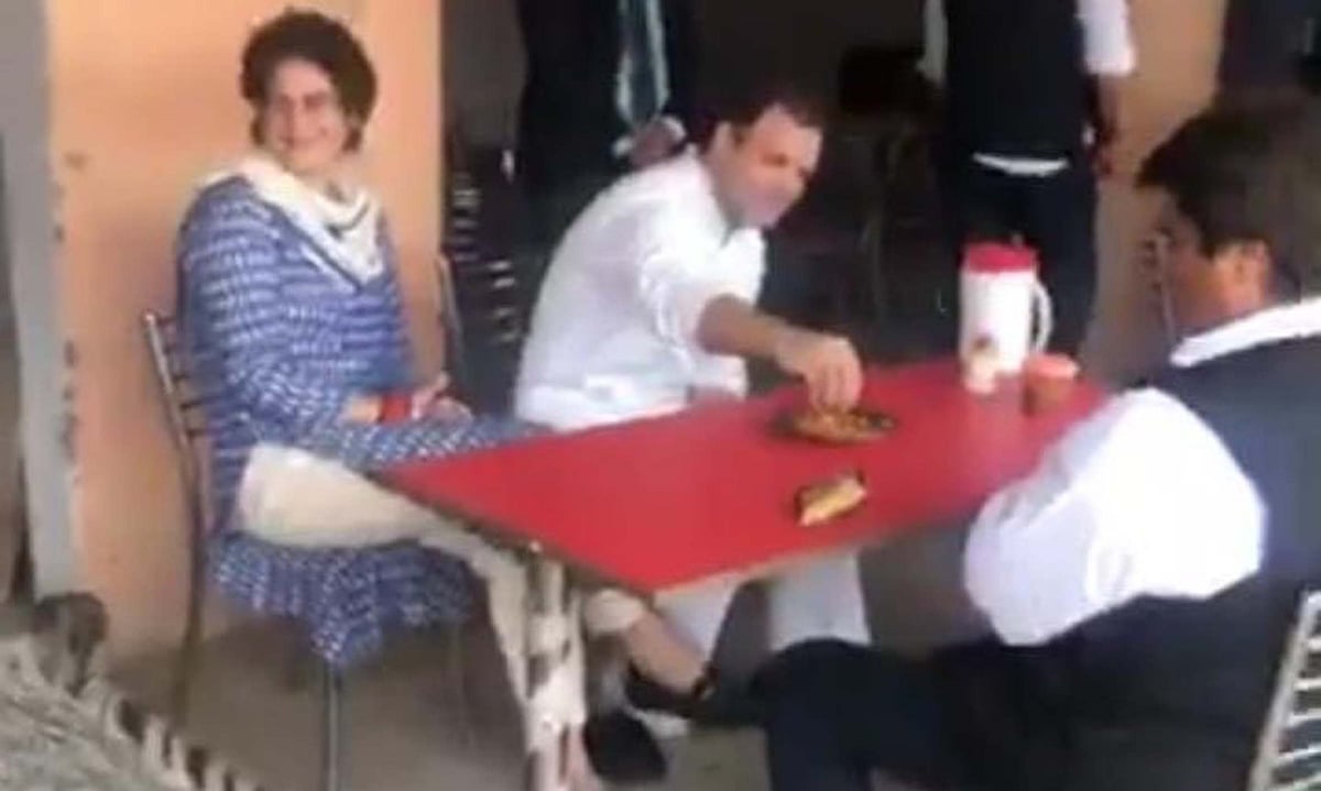 جب ڈھابہ مالک نے راہل-پرینکا کو خوشی کے مارے زیادہ میٹھی چائے پلا دی