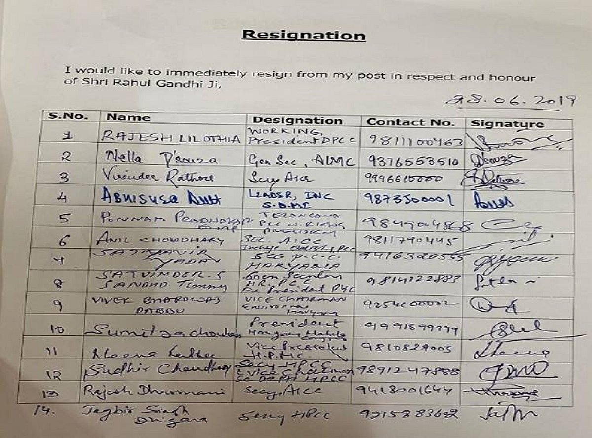 راہل گاندھی کو منانے کے لیے کانگریس میں لگی استعفوں کی جھڑی