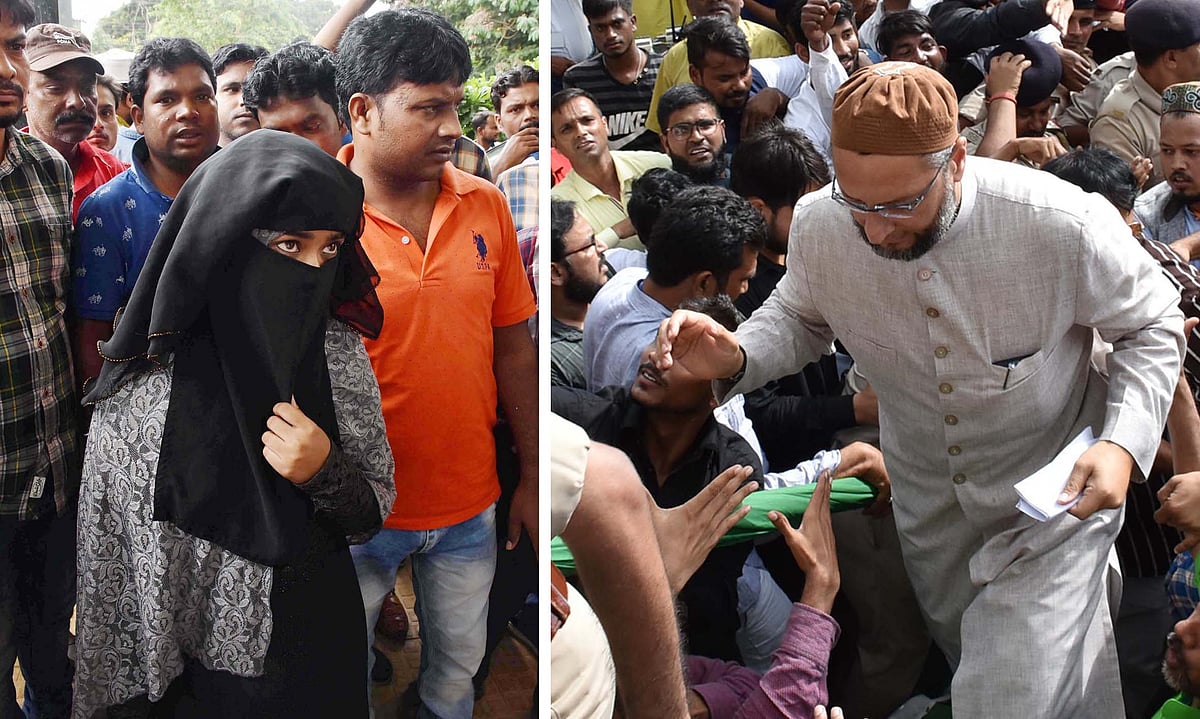 موب لنچنگ کے شکار تبریز کی اہلیہ اور چچا سے اسد الدین اویسی نے کی ملاقات