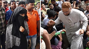 موب لنچنگ کے شکار تبریز کی اہلیہ اور چچا سے اسد الدین اویسی نے کی ملاقات