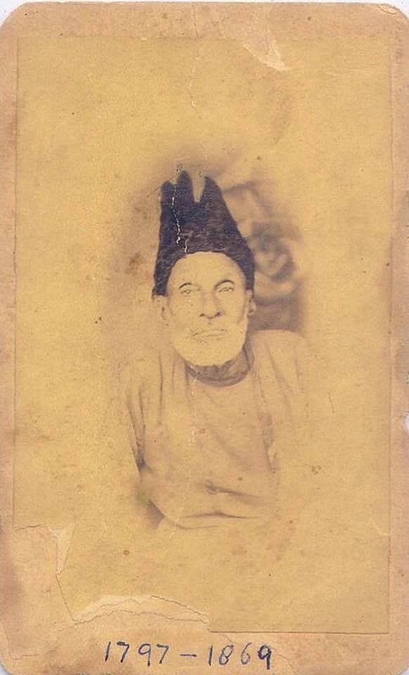  The only known photograph of Ghalib The photo belonged to Mrs. Santosh Mathur, great-granddaughter of Babu Shiv Narain, who was a friend of Ghalib’s; it is now in a private collection in Allahabad.