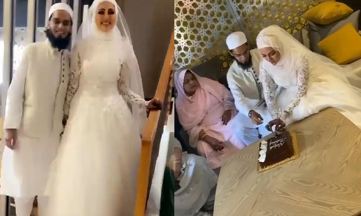 اسلام کی خاطر بالی ووڈ کو الوِداع کہنے والی اداکارہ ثناء خان نے مفتی انس کے ساتھ رچائی شادی