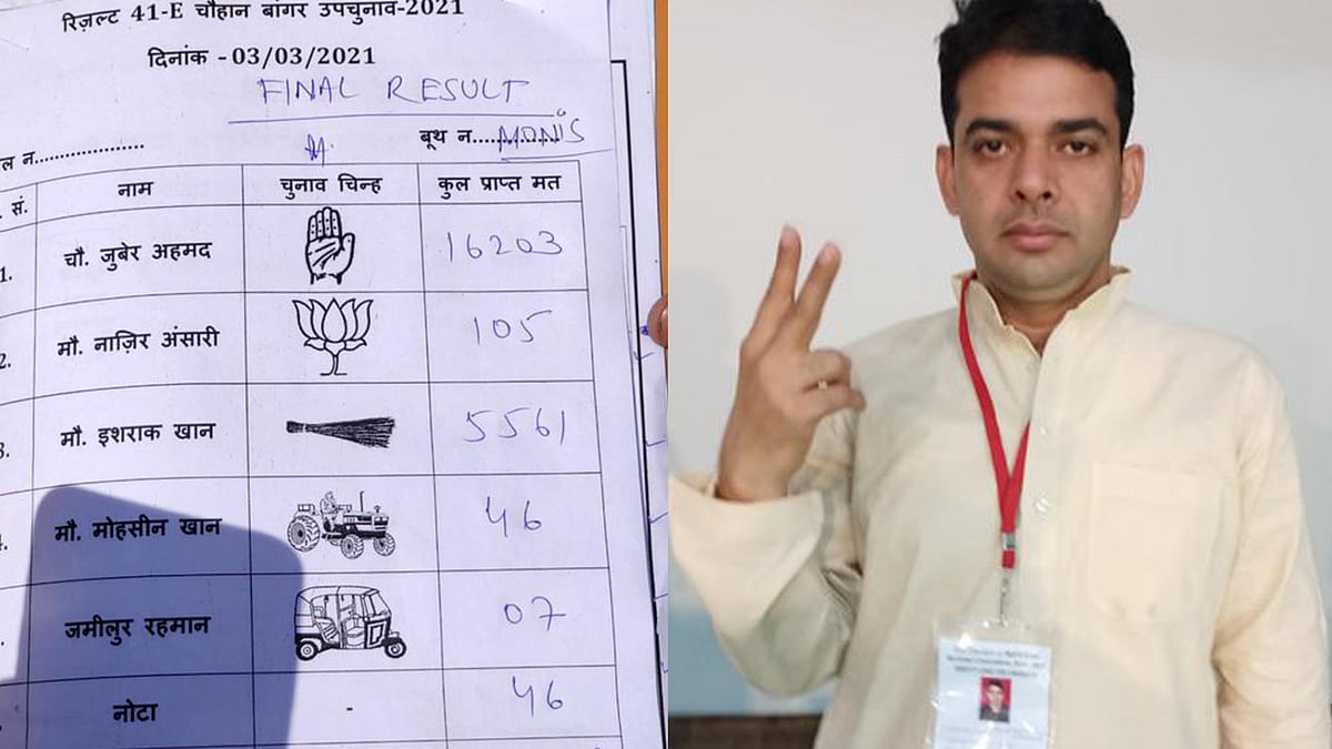 چوہان بانگر سے فتح یاب کانگریس امید وار چودھری زبیر احمد / تصویر بشکریہ ٹوئٹر