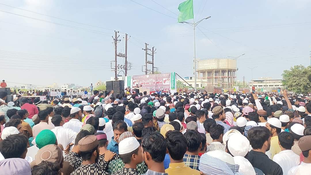 تریپورہ میں فرقہ وارانہ تشدد کے خلاف جلوس کا منظر / تصویر بشکریہ ٹوئٹر