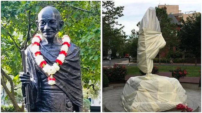 نیویارک میں مہاتما گاندھی کا مجسمہ توڑا گیا، ہندوستانی قونصلیٹ ناراض