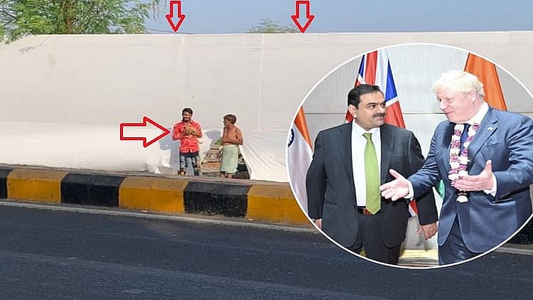 برطانوی پی ایم سے حقیقت چھپانے کے لیے غریبوں کی جھونپڑپٹیوں پر ڈالا گیا سفید پردہ!