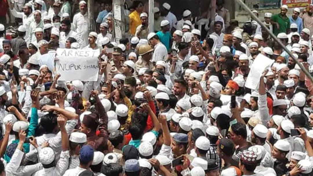 اہانت رسول کے خلاف مراد آباد میں مظاہرہ