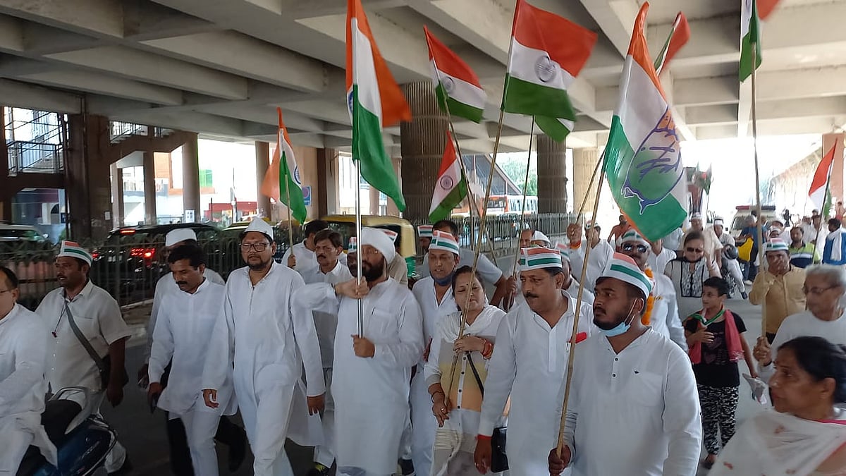کانگریس کارکنان نے آج مشرقی دہلی پارلیمانی حلقہ میں نکالی ’آزادی کی گورو یاترا‘