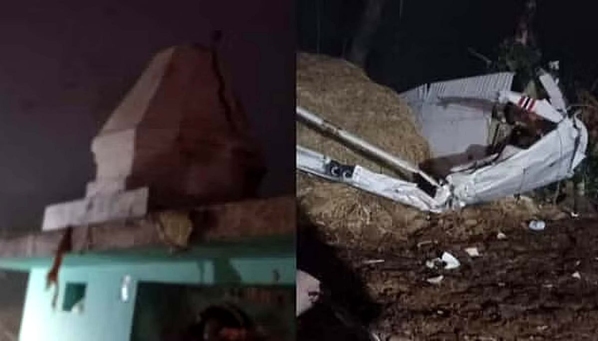 مدھیہ پردیش: ریوا میں دھند کے باعث بڑا حادثہ، طیارہ مندر سے ٹکرانے کے بعد گر کر تباہ، پائلٹ ہلاک، ٹرینی زخمی
