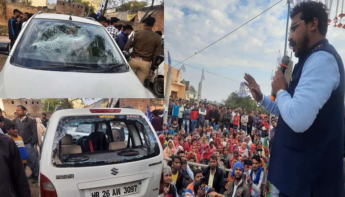 مظفر نگر: چندر شیکھر آزاد کے قافلہ کی گاڑیوں میں توڑ پھوڑ، نذر آتش کرنے کی کوشش، کشیدگی کے بعد بھاری فورس تعینات