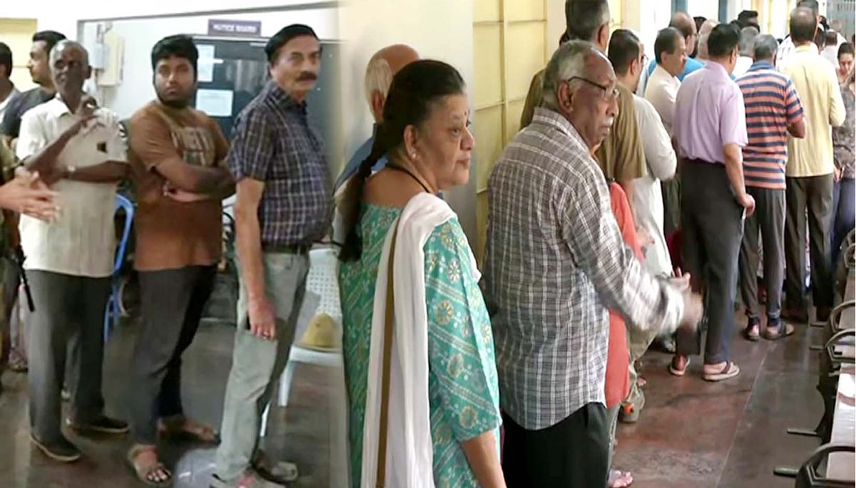 کرناٹک میں نئی حکومت کے لئے لوگوں نے ووٹ ڈالنا شروع کئے