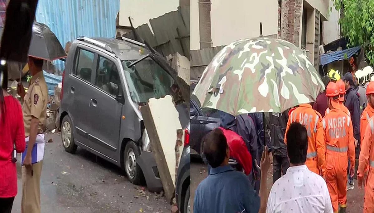 ممبئی میں شدید بارش کے دوران عمارت گرنے کا حادثہ، ریسکیو آپریشن جاری