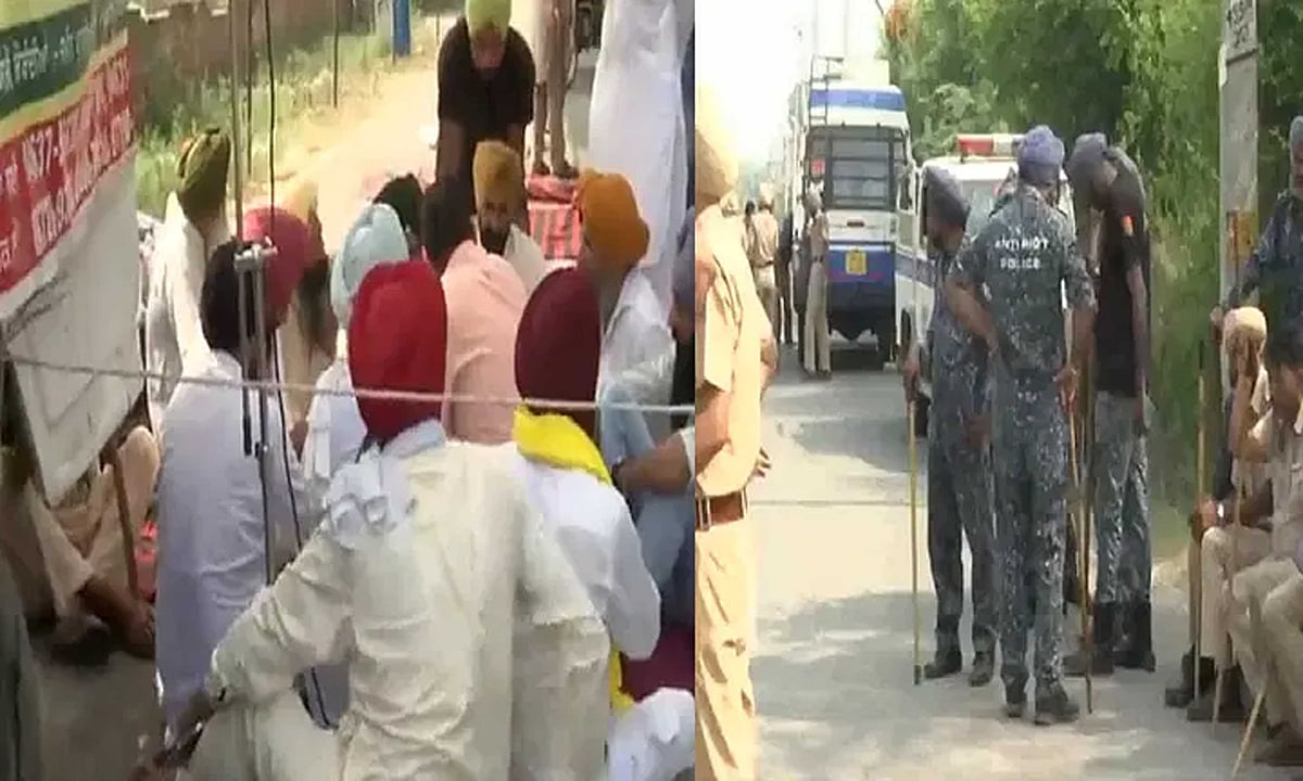 کسانوں نے مرکزی حکومت کے خلاف ایک بار پھر کھولا محاذ، پنجاب کے سنگرور میں تھانے کے باہر احتجاج
