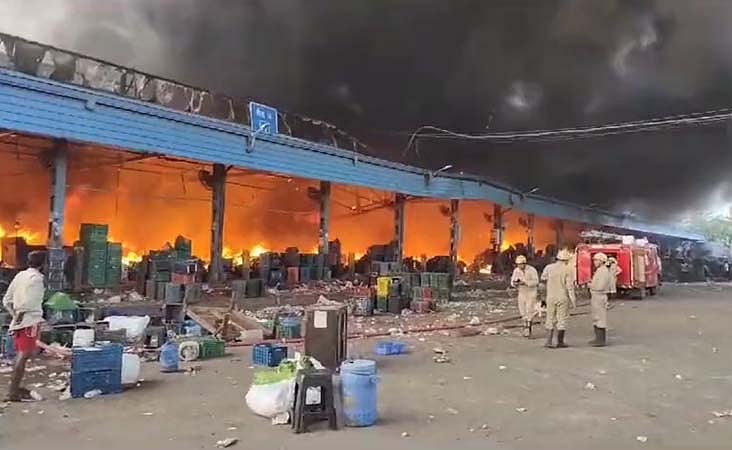 ایشیا کی سب سے بڑی سبزی منڈی آزاد پور میں لگی زبردست آگ، خوفناک ویڈیو آئی سامنے