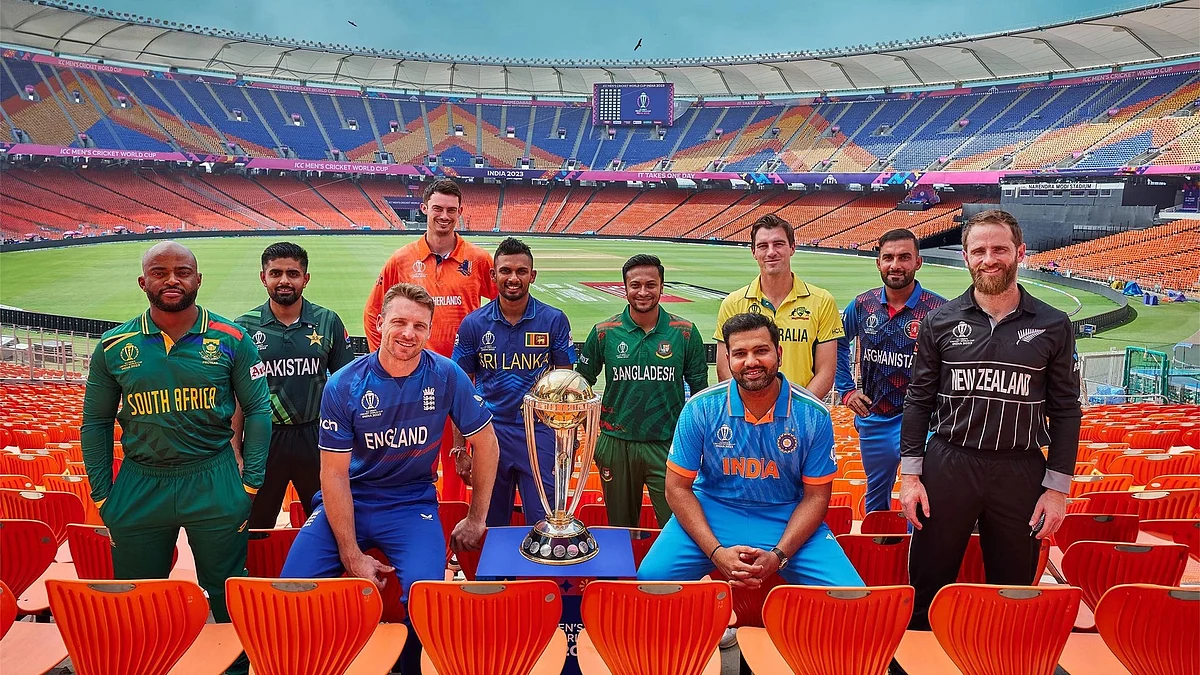 <div class="paragraphs"><p>کرکٹ عالمی کپ 2023 میں شامل ٹیموں کے کپتان،&nbsp;تصویر @BCCI</p></div>