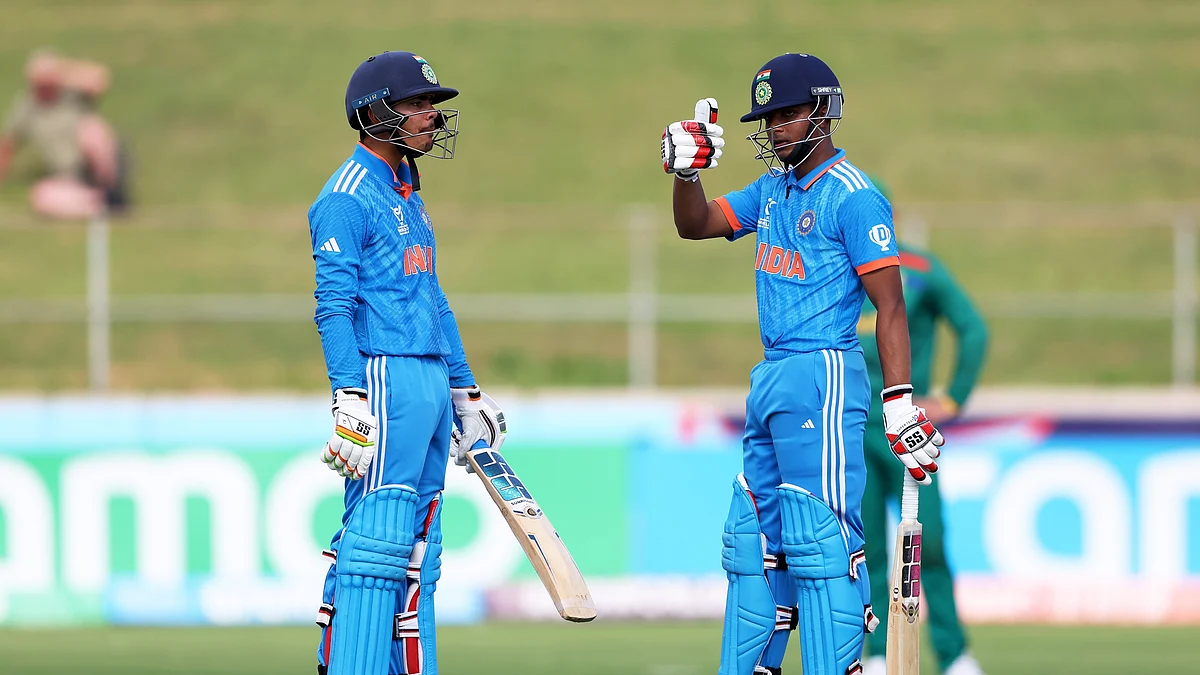 <div class="paragraphs"><p>ہندوستان کی انڈر-19 کرکٹ ٹیم کے کپتان اودے سہارن اور سچن داس، تصویر @BCCI</p></div>