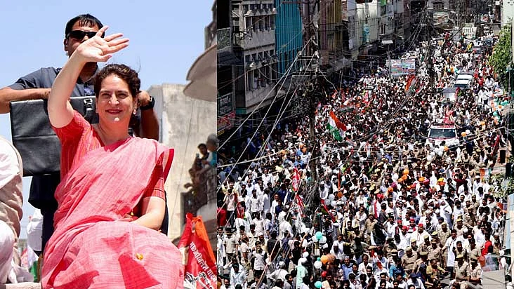 <div class="paragraphs"><p>سہارنپور میں روڈ شو کرتی ہوئی پرینکا گاندھی، تصویر @INCIndia</p></div>