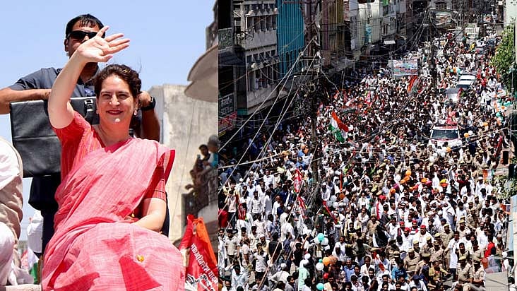 <div class="paragraphs"><p>سہارنپور میں روڈ شو کرتی ہوئی پرینکا گاندھی، تصویر @INCIndia</p></div>