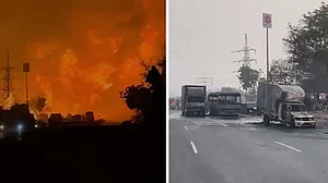 جے پور: ایل پی جی اور سی این جی ٹرک کے تصادم سے بھیانک آگ، کئی افراد ہلاک