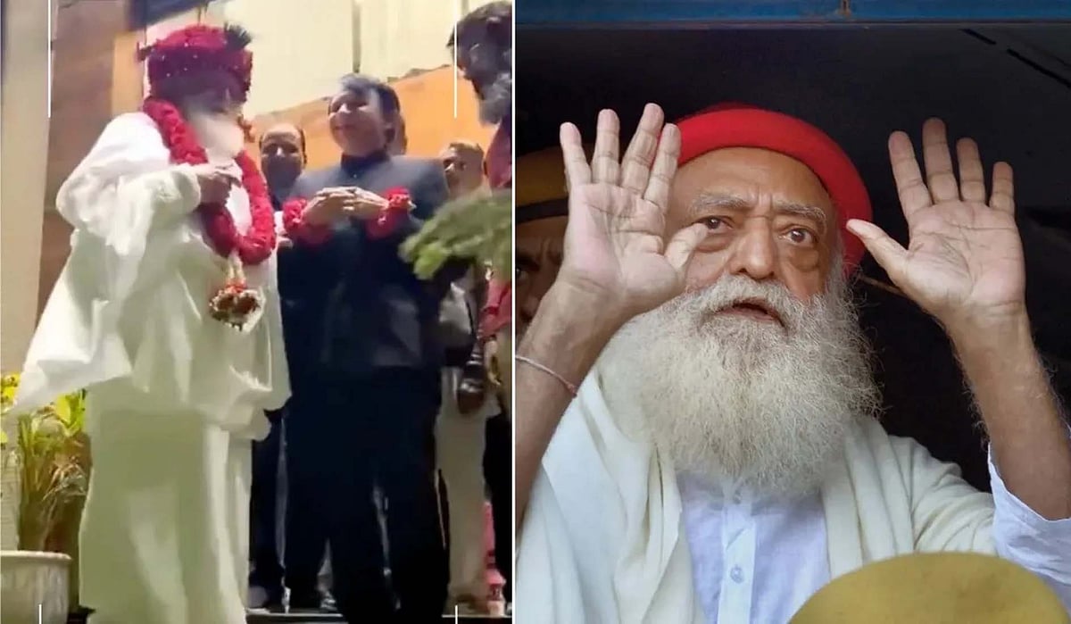 آسارام 12 سال بعد جودھپور جیل سے رہا، آشرم میں پیروکاروں نے پھولوں سے استقبال کیا