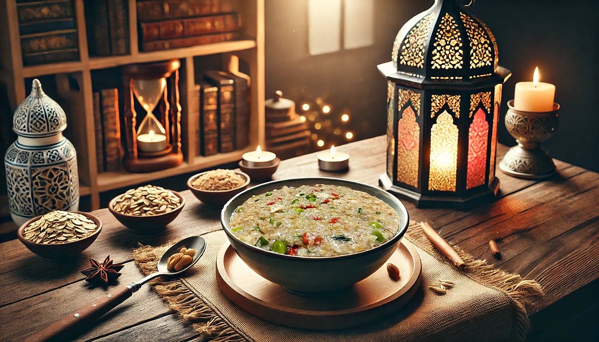رمضان میں سحری کے لیے خاص ڈش، مرغی اور جو کا توانائی بخش دلیہ