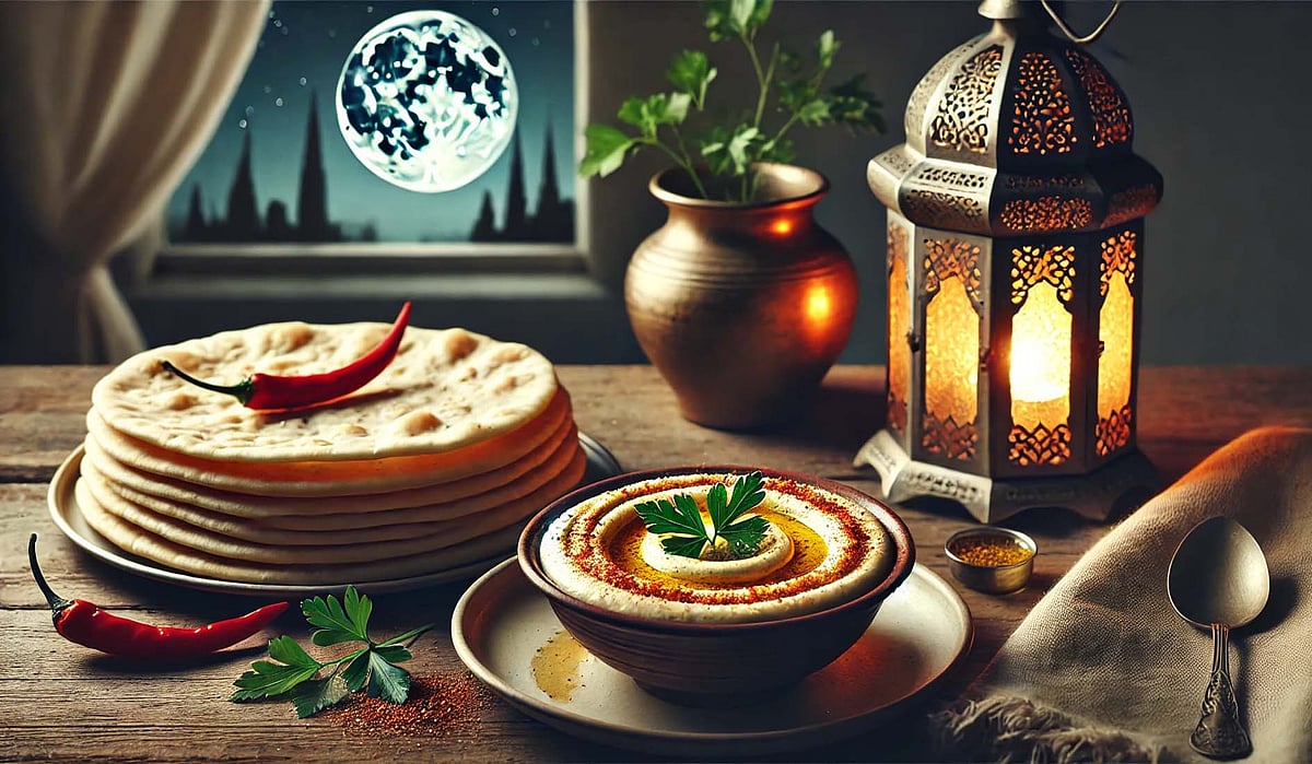 سحری میں توانائی بخش انتخاب: لبنانی ہمس اور چپاتی کی خاص ترکیب