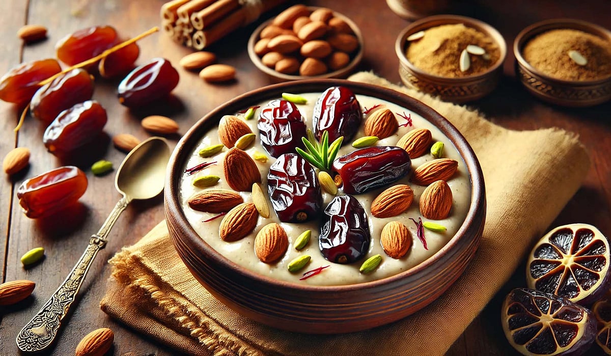 کھجور اور بادام کی کھیر – غذائیت اور مٹھاس سے بھرپور افطاری کی خاص ڈش