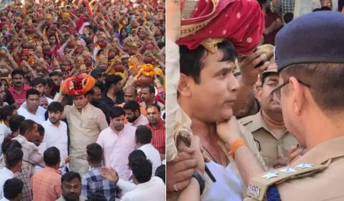 بی جے پی ایم ایل اے کی پولیس کو دھمکی، اجازت کے بغیر نکالی کلش یاترا، کپڑے پھٹے، سخت الفاظ میں چیلنج