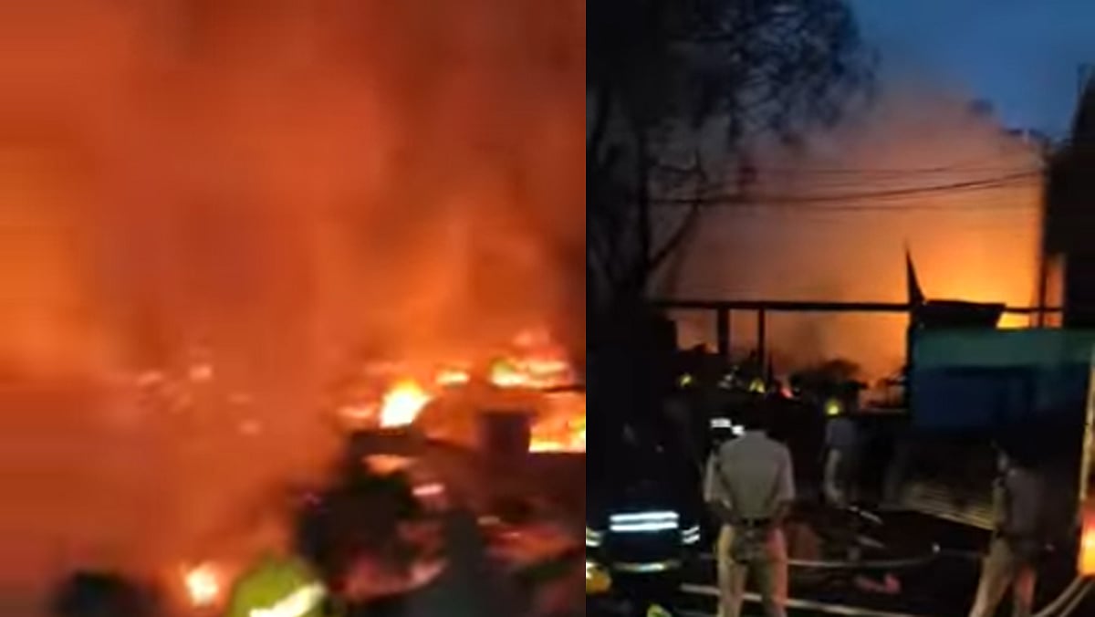 پٹنہ میں لکڑی گودام میں شدید آتشزدگی، زد میں آئے 10 مکانات، ایک کروڑ کا سامان جل کر خاک