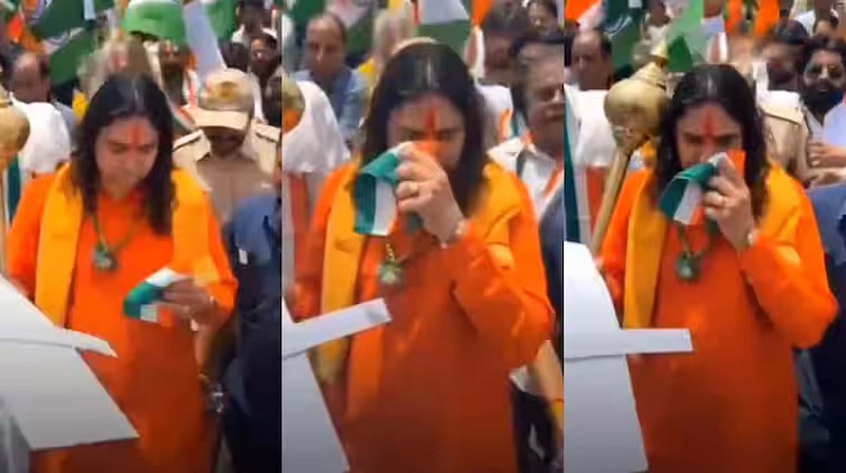 بی جے پی ایم ایل اے کا ترنگے سے ناک صاف کرنے کا ویڈیو وائرل، کانگریس کا شدید ردعمل