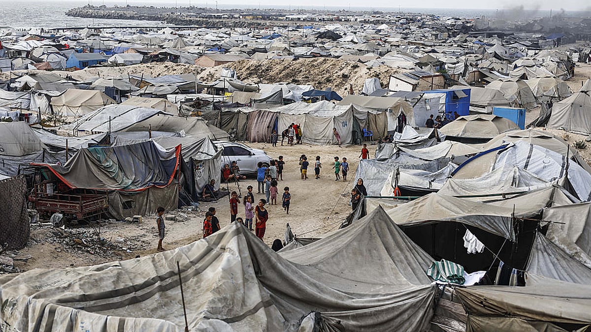 <div class="paragraphs"><p>غزہ کے امدادی کیمپ کا منظر / Getty Images</p></div>