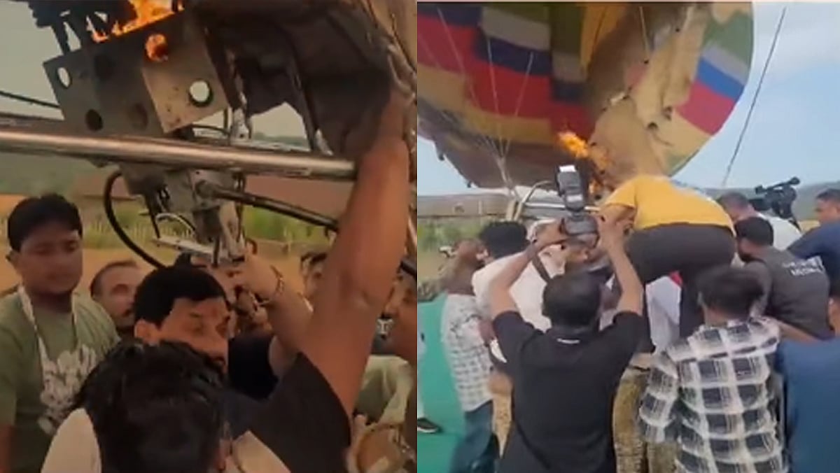 مندسور میں وزیر اعلیٰ موہن یادو کے ہاٹ ایئر بیلون میں لگی آگ، بال بال بچے
