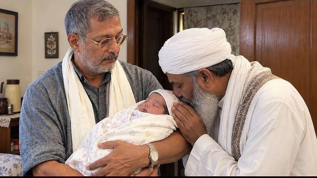نانا پاٹیکر کی کوئی بیٹی ہی نہیں، پھر ناتی کے کان میں اذان کس طرح دلوا دی؟ فرضی تصویر ہو رہی وائرل