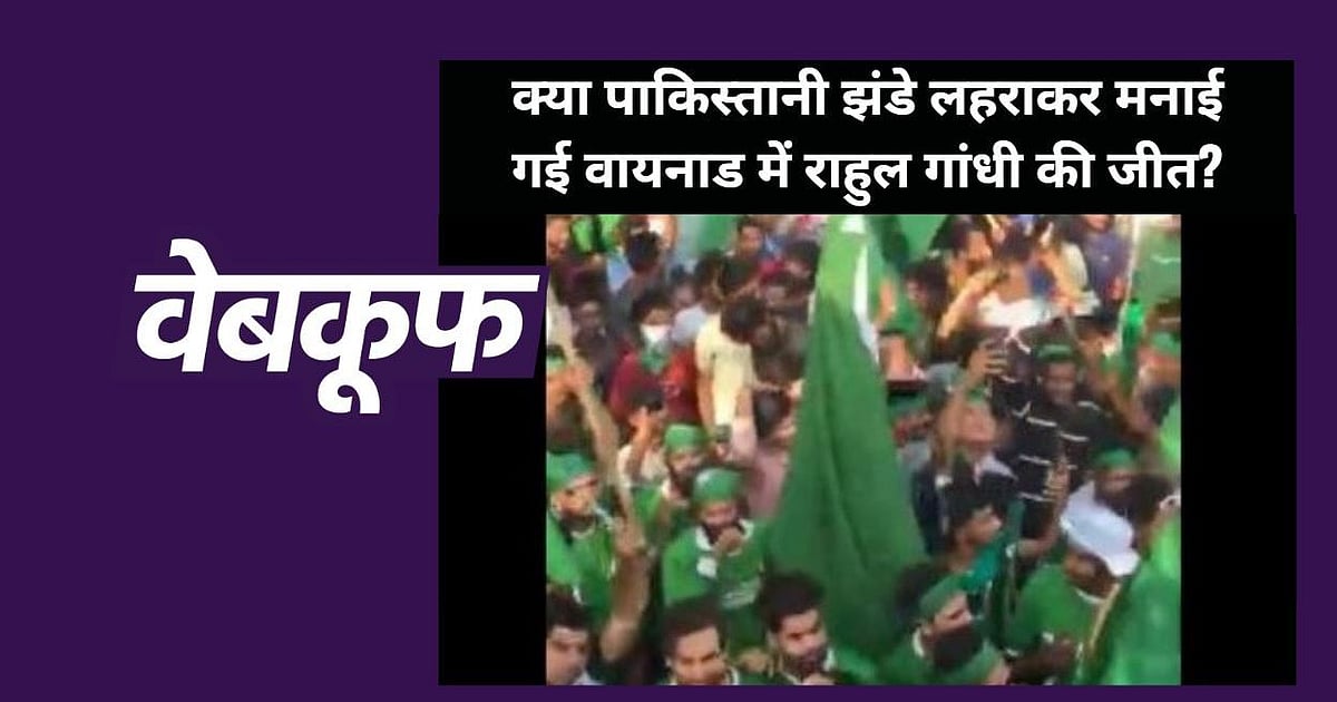 Image accompanying क्या पाकिस्तानी झंडे लहराकर मनाई गई वायनाड में राहुल गांधी की जीत?