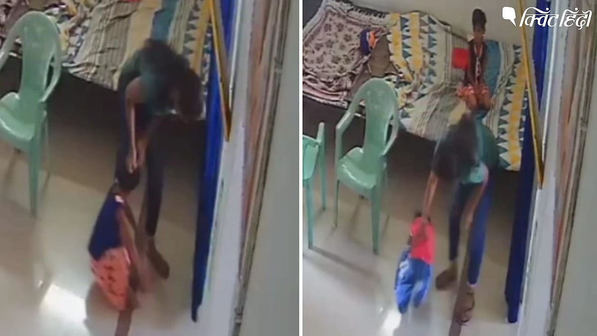<div class="paragraphs"><p> Program manager beating an innocent child on the ground in the adoption center in Shivnagar</p></div>